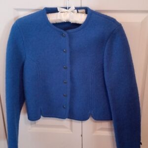 Vintage Carroll Reed Boiled Wool Short Jacket, Royal Blue, Size 8, EUC